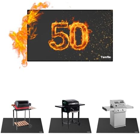Tamfile 50x30 Inch Grill Mats for Blackstone, Double-Sided Fire Pit Mat by Tamfile