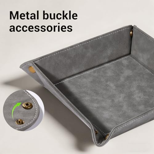 CoBak Leather Valet Tray, PU Leather Catch-All Tray - Image 6