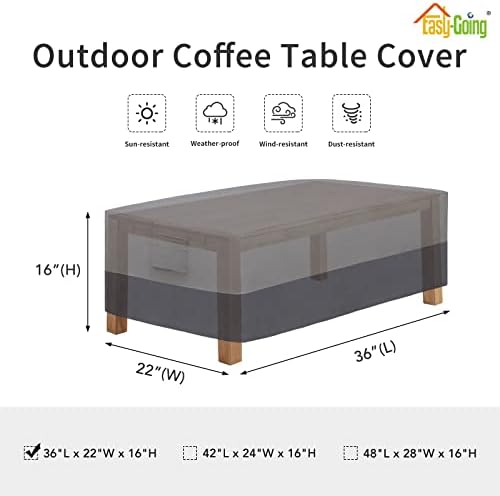 Easy-Going Patio Coffee Table Cover Small Outdoor Rectangular Table Cover - Image 2
