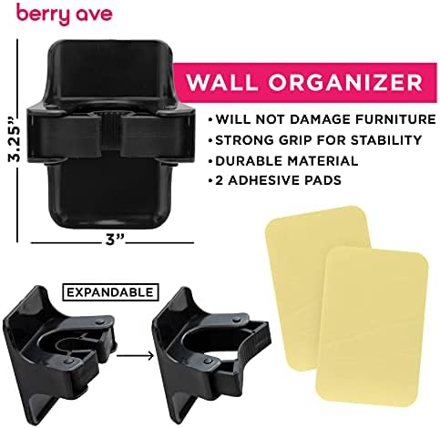Combo 5 Slot Broom Holder w/ 1 Self Adhesive Mop Gripper No-Drilling, Wall - Image 5