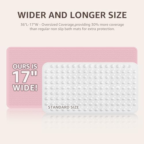 OTHWAY Bathtub Mat Non Slip, Extra Long Rubber Bath Mat - Image 2