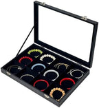 Black 12 Grid Jewelry Organizer Display Box by GISK