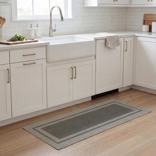 Artoid Mode Grey Absorbent Rectangle Non-Skid Doormat, Home Mats Non Slip - Image 5
