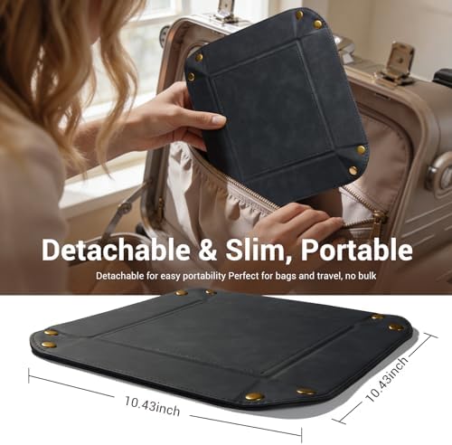 CoBak Leather Valet Tray, PU Leather Catch-All Tray - Image 6
