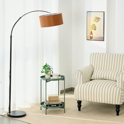 2-Tier Round End Side Table, Small Metal Side Table - Image 5