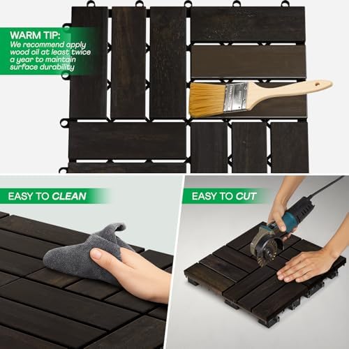 IDZO Interlocking Acacia Deck Tiles 9.6 SQFT - Image 5