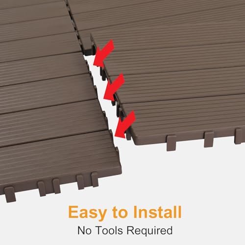 Outvita 27 PCS Interlocking Patio Deck Tiles, 12x12 Plastics Indoor Outdoor - Image 3