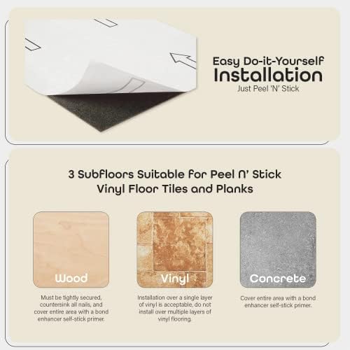 Vinyl Peel & Stick Vinyl Floor Tiles, 12 x 12 in - Image 3