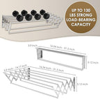 XL-31.5" Wall Clothes Drying Rack, Retractable Mounted Rack Silver - Image 2