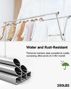 Vikaqi Clothes Drying Rack 63 Inches Folding Indoor Outdoor, Drying Rack - Image 6