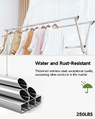 Vikaqi Clothes Drying Rack 63 Inches Folding Indoor Outdoor, Drying Rack - Image 6