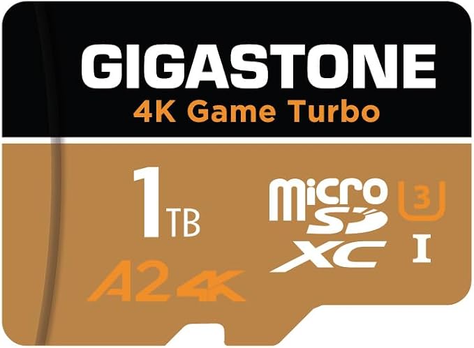 【for Switch 1 Only】 GIGASTONE 1TB Micro SD Card, 4K Game Turbo, Memory Card by Gigastone