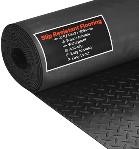 VEVOR Garage Floor Roll, 4 x 20 ft Garage Flooring Mat, 3 mm Thickened Rubber by VEVOR