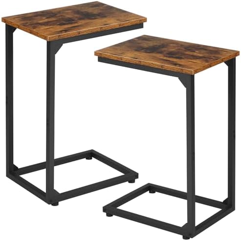 AMHANCIBLE C Shaped End Table Set of 2, Couch Side Table that Slide Under by AMHANCIBLE