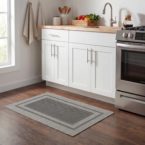 Artoid Mode Grey Absorbent Rectangle Non-Skid Doormat, Home Mats Non Slip - Image 4