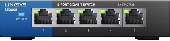 Linksys SE3005: 5-Port Gigabit Ethernet Unmanaged Switch, Computer Network by Linksys