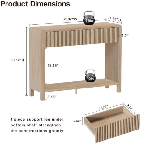 FATORRI Console Sofa Table, Wooden Entryway Table - Image 3