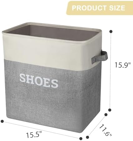 Lukeline Fabric Shoe Basket for Entryway, Hallway or Mudroom - Image 3