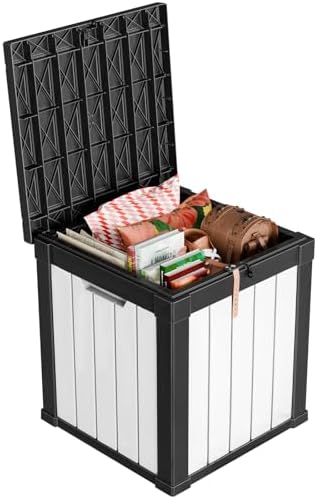 PatioZen 50 Gallon Resin Deck Box, Lockable Outdoor Storage Box by OutdoorLivingPerfected