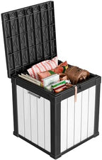 PatioZen 50 Gallon Resin Deck Box, Lockable Outdoor Storage Box by OutdoorLivingPerfected