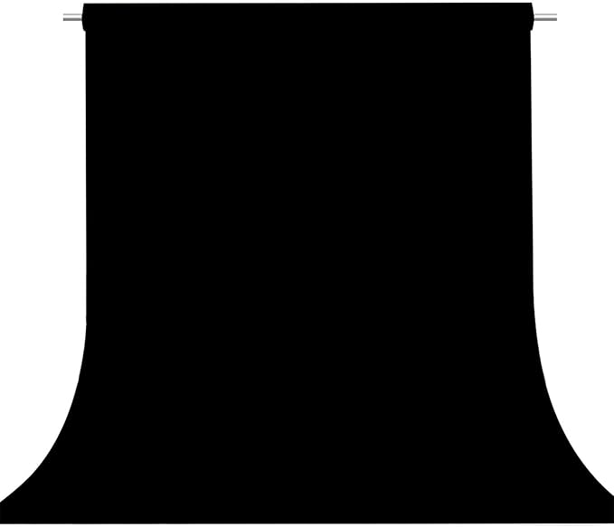 Black Photo Backdrop for Photoshoot, Fabric Background for Product Photography by TERSUM