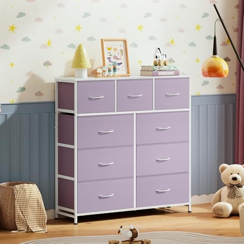 WLIVE Tall Dresser for Bedroom, 9 Drawer Chest of Drawers - Image 2
