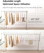 Vikaqi Clothes Drying Rack 63 Inches Folding Indoor Outdoor, Drying Rack - Image 2