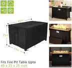 Waterproof Fire Pit Cover Rectangular 45"L x 23"W x 25"H Black - Image 3