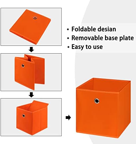 Foldable Storage Cubes Bins, 11 Inch Cloth Storage Cube Fabric Storage Box - Image 6