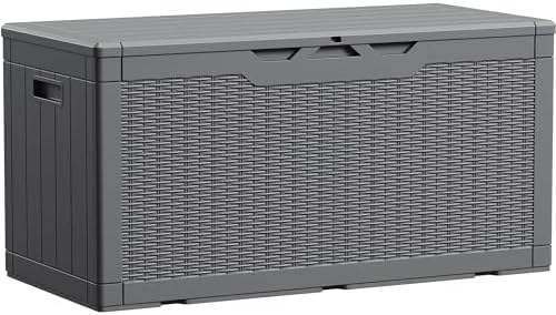 Devoko 100 Gallon Waterproof Deck Box, Resin Large Outdoor Storage Box by DEVOKO