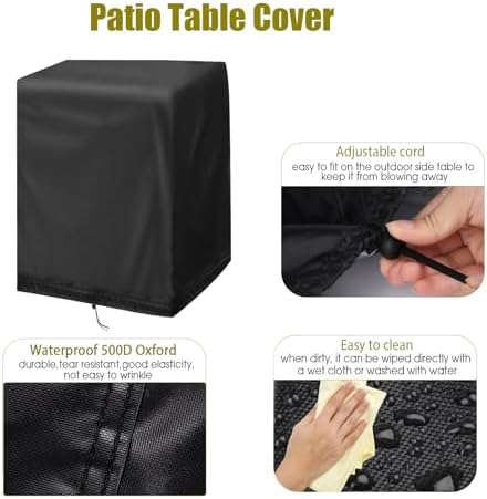 End Tables Cover, Outdoor Side Table Cover-22”L x 22”W x 18”H - Image 5