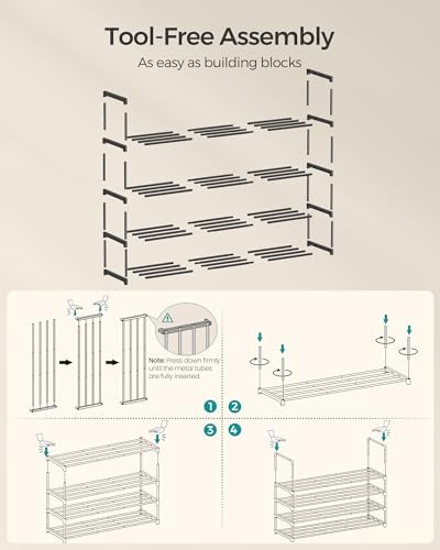 SONGMICS Shoe Rack, 4-Tier Shoe Organizer, Metal Storage Shelf - Image 5