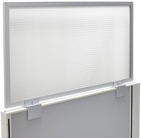 OBEX Screen Extender Polycarbonate Desk Privacy Panel & Divider for Office Cubicle, 18" x 36", Translucent