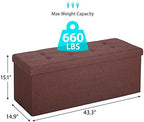 SUPER DEAL 43 Inches Foldable Storage Ottoman Bench - Image 3