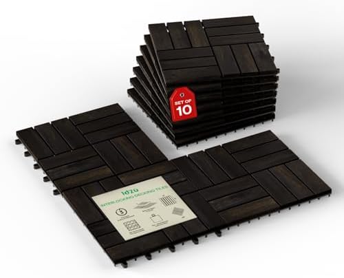 IDZO Interlocking Acacia Deck Tiles 9.6 SQFT by Idzo