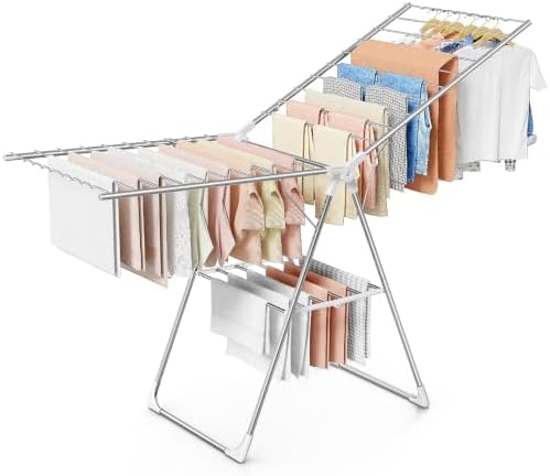 Sakugi Clothes Drying Rack, 69.5" Adjustable Wings, Foldable Design by Sakugi