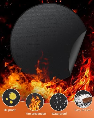 48" Round Fireproof Grill Mat for Deck & Patio, Double-Sided Silicone Coated - Image 4