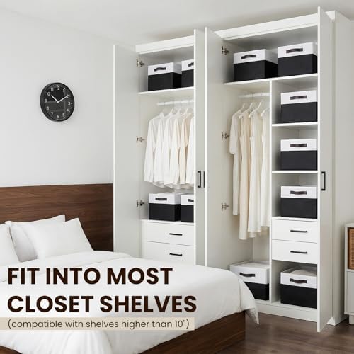 Criusia Large Storage Bins for Shelves 4 Pack, Closet Storage Baskets for - Image 3