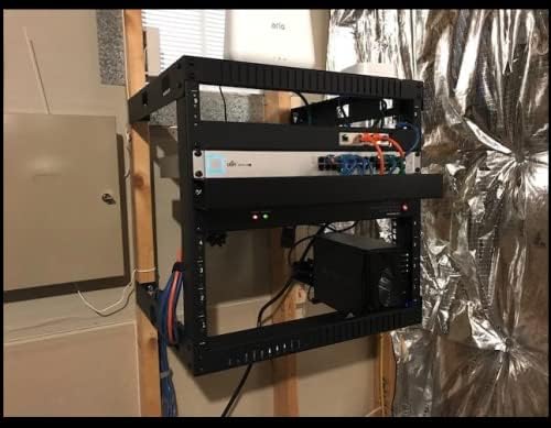 Kenuco Black 6U Wall Mount Open Frame Steel Network Equipment Rack 17.75 Inch - Image 4