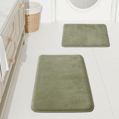 HUXMEYSON Bathroom Rugs Sets 2 Piece, Non-Slip & Quick Dry Bath Mat Set by HUXMEYSON