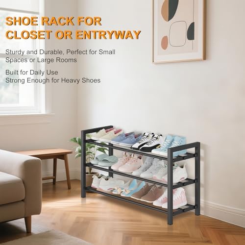 3-Tier Expandable Metal Shoe Rack - Image 6
