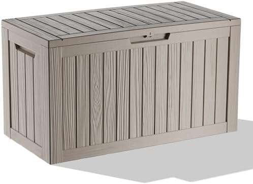 DRATO 85 Gallon Outdoor Storage Box Waterproof, Lockable Resin Deck Box by DRATOprovidesawarmandcozy