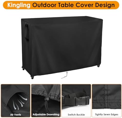 Kingling Outdoor Prep Table Covers Waterproof 72''L x 24''W x 55''H - Image 2