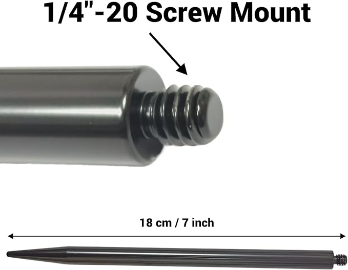 Ground Metal Spike Stake for Monopod Selfie Stick, 7 Inches Stainless Steel - Image 2