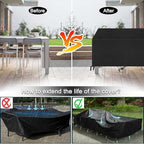 Outdoor Patio Furniture Set Covers Waterproof 600D Garden Dining Table Cover - Image 5