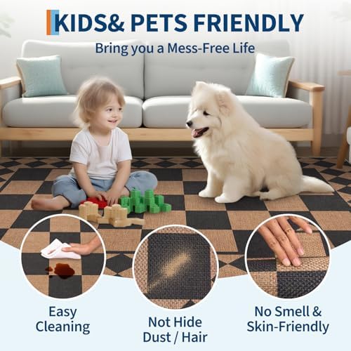 GarveeHome Easy Jute Area Rug 5x7 Washable Rugs - Image 6
