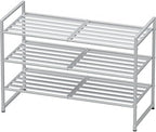Simple Houseware 3-Tier Stackable Metal Panel Shoe Rack by SimpleHouseware