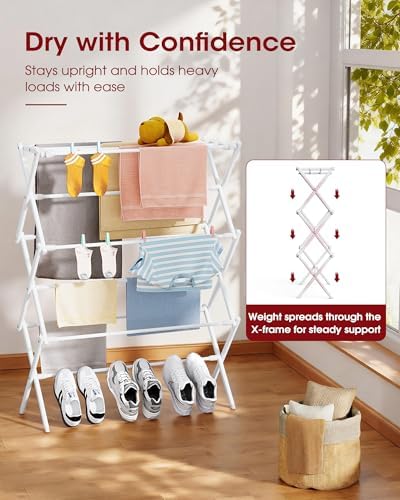 Sakugi Foldable 3-Tier Clothes Drying Rack 37.4" H - Image 3