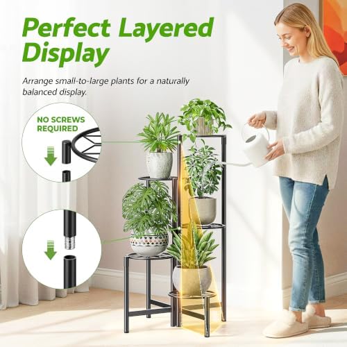 Plant Stand 5 Tier Indoor Metal Flower Shelf - Image 6