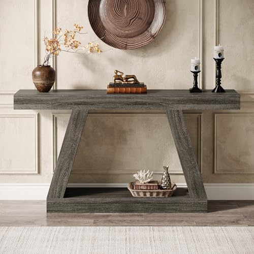 Tribesigns Farmhouse Console Table, 55-Inch Rustic Sofa Table - Image 4